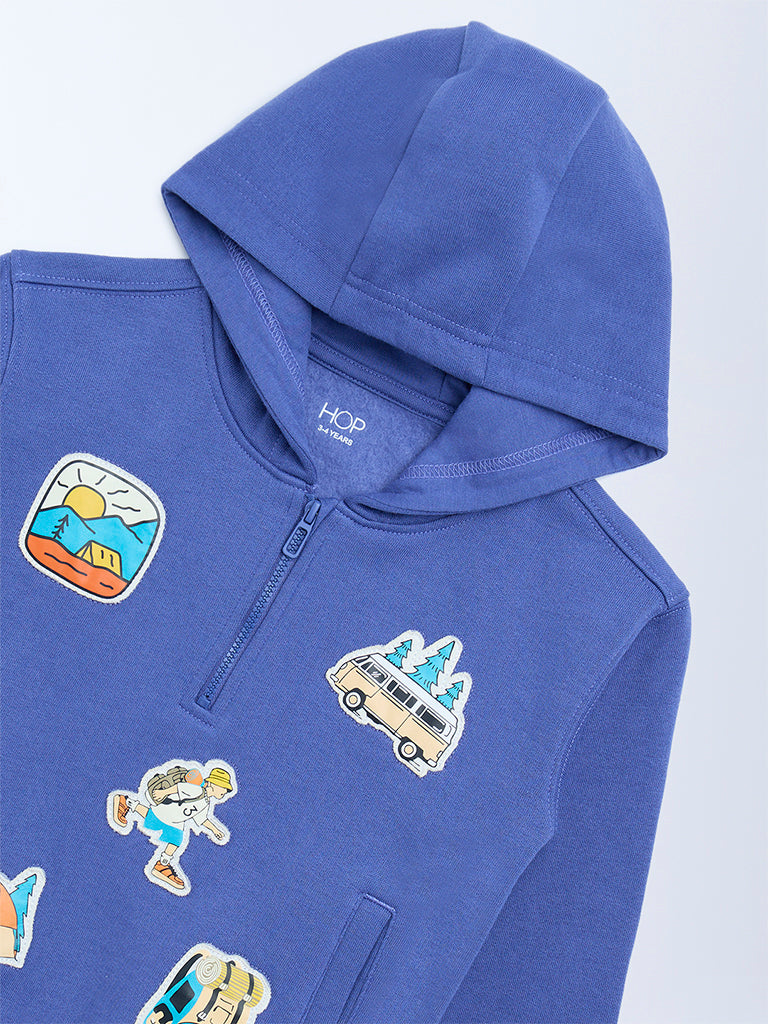 HOP Kids Boys Lavender Cotton-Blend Hoodie
