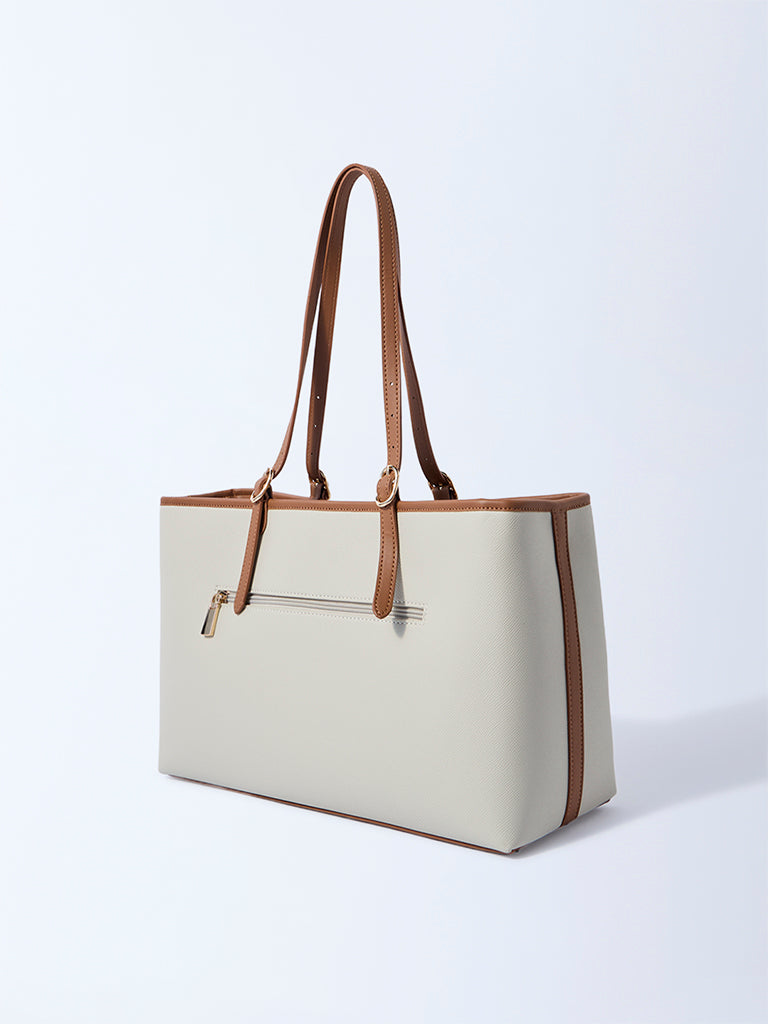 Westside Cream Tote Bag with Pouch