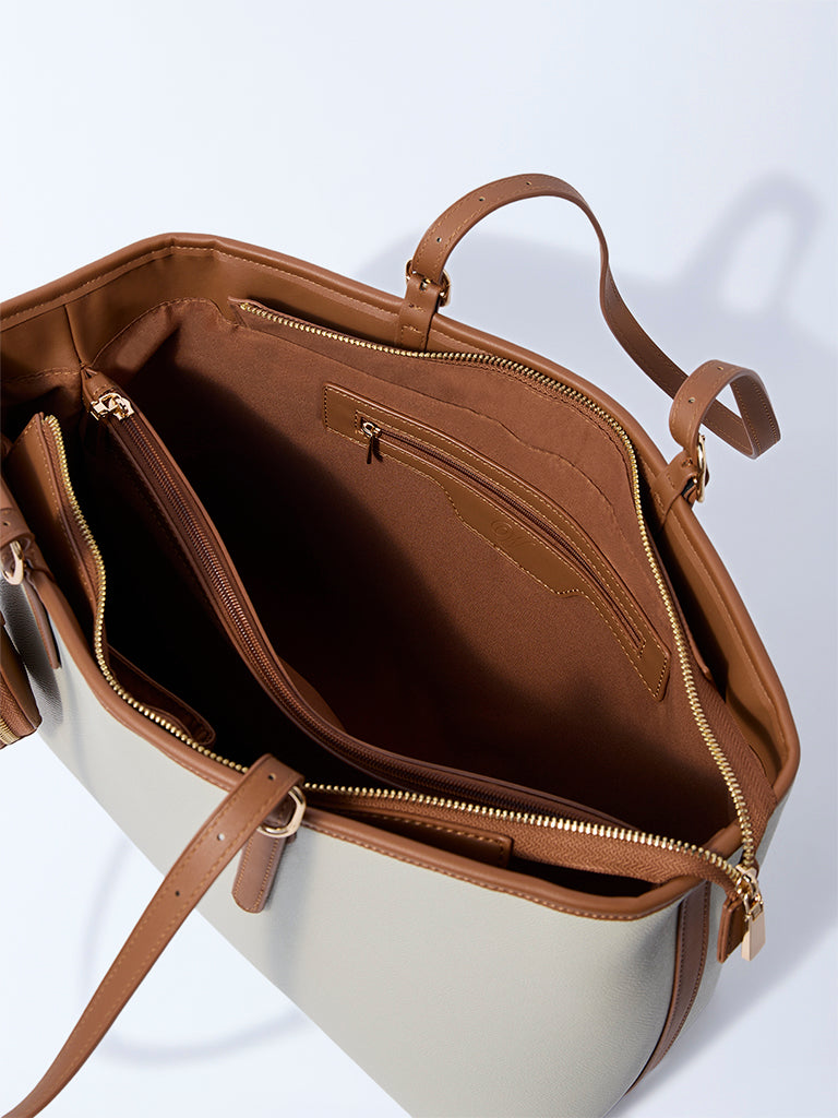Westside Cream Tote Bag with Pouch