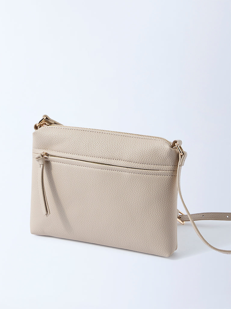 Westside Beige Pouch Sling Bag