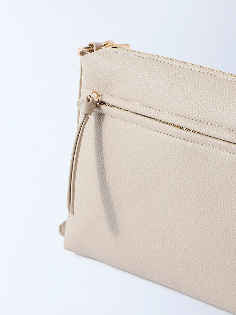 Westside Beige Pouch Sling Bag