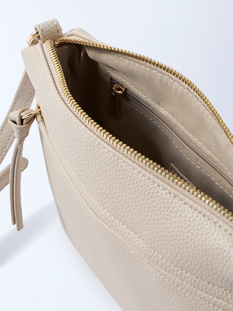 Westside Beige Pouch Sling Bag