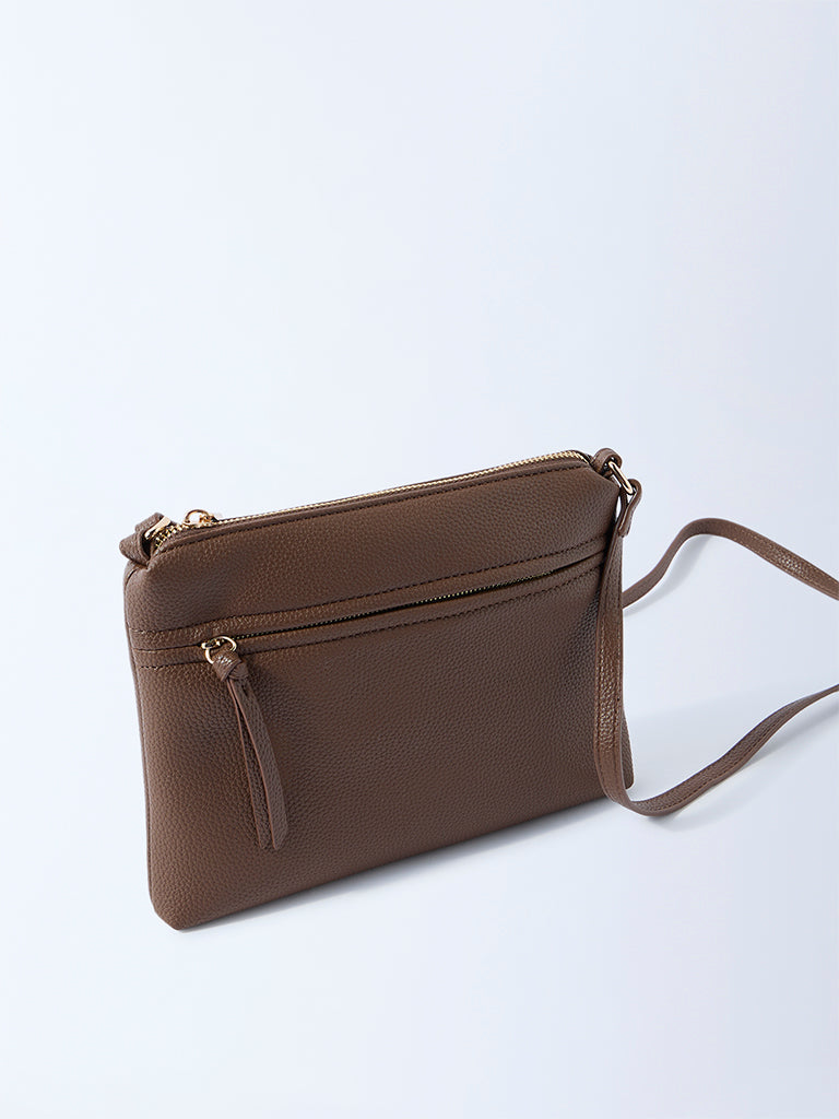 Westside Brown Pouch Sling Bag
