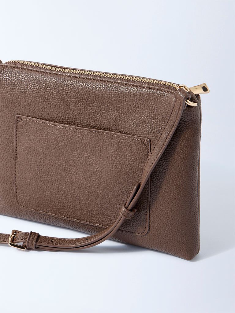 Westside Brown Pouch Sling Bag
