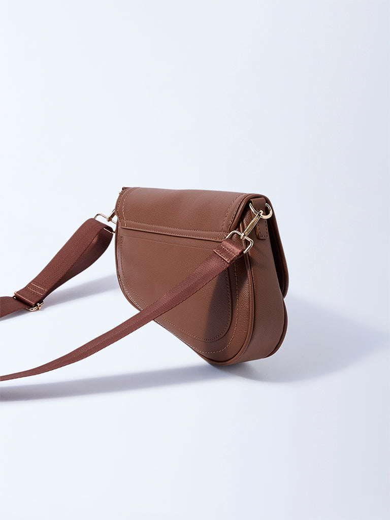 Westside Brown Asymmetric Sling Bag