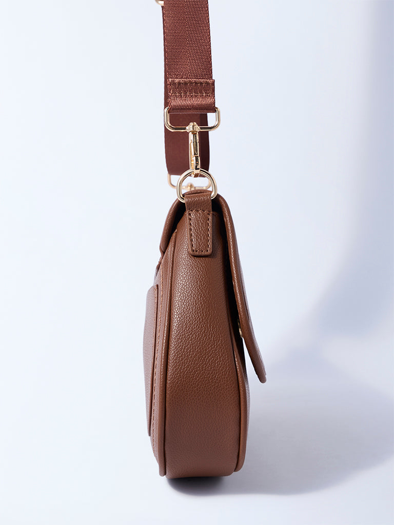 Westside Brown Asymmetric Sling Bag