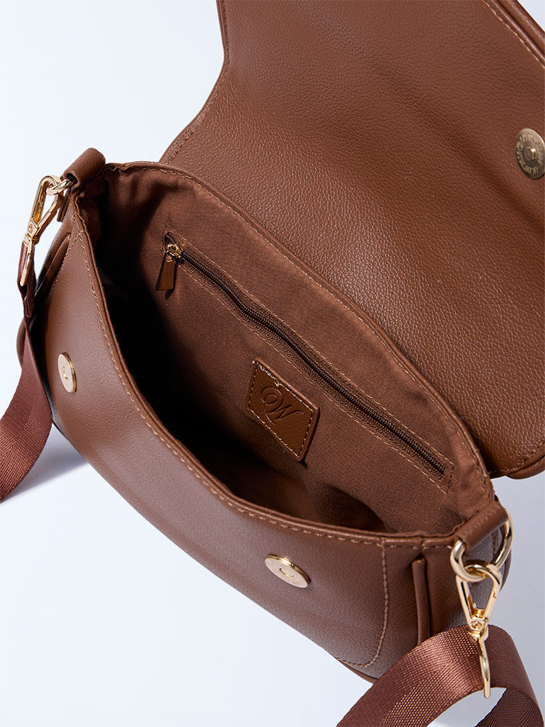 Westside Brown Asymmetric Sling Bag