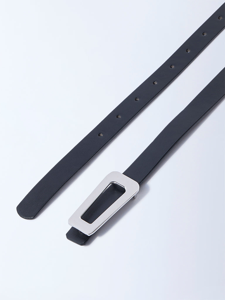 Westside Accessories Black Oval Buckle Belt