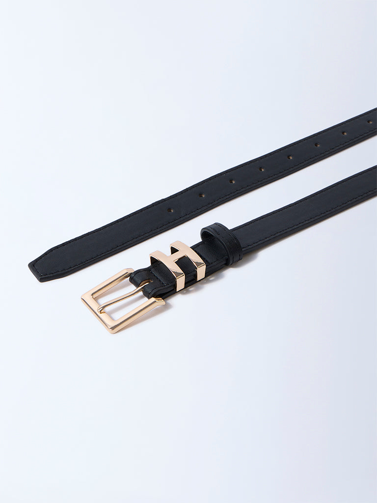 Westside Accessories Black Square Buckle Belt