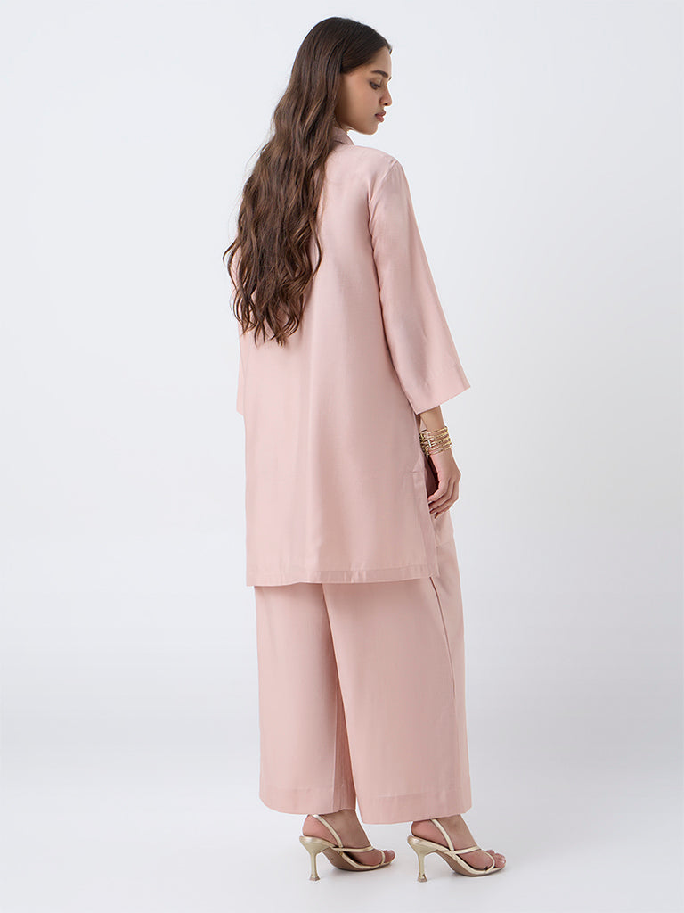 Vark Blush Pink Sequin Embellished Ethnic Set