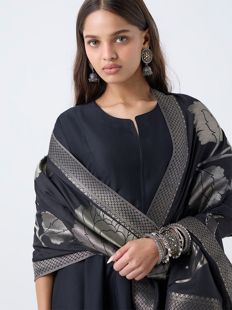 Vark Black Anarkali Ethnic Set