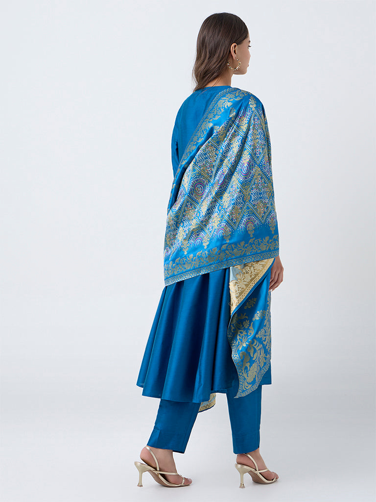 Vark Teal Anarkali Ethnic Set