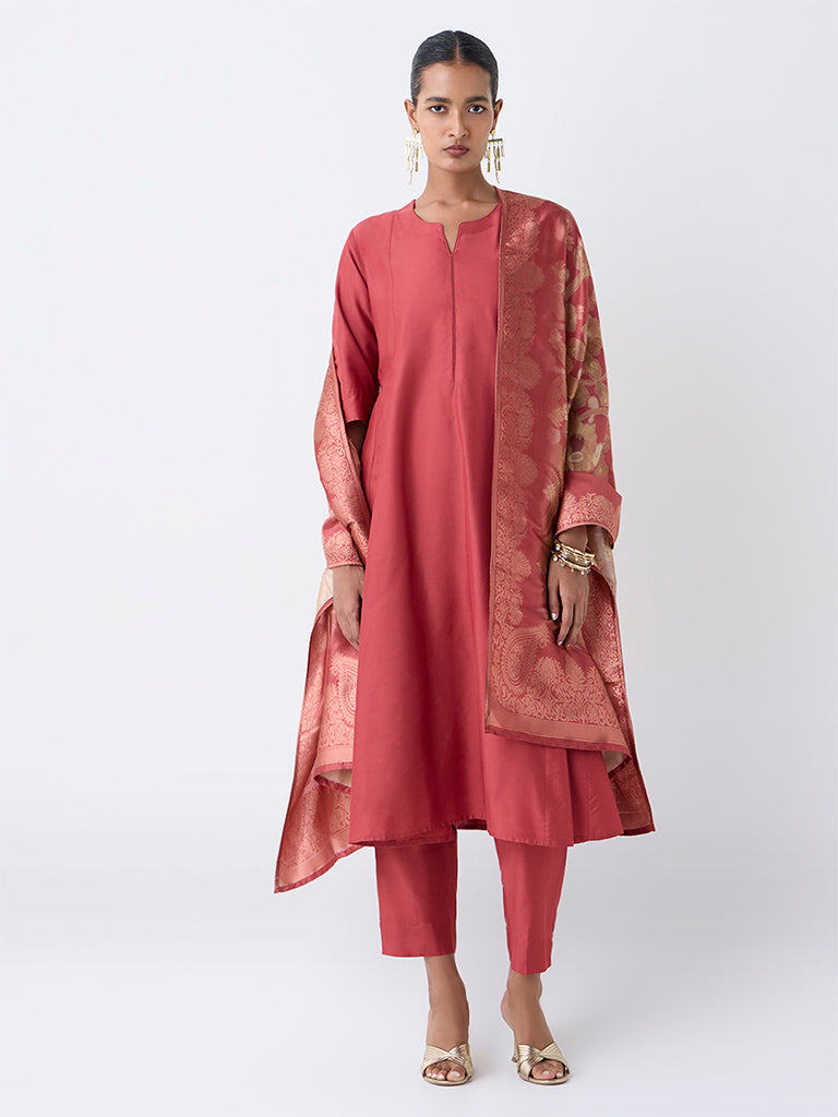 Vark Rust Anarkali Ethnic Set