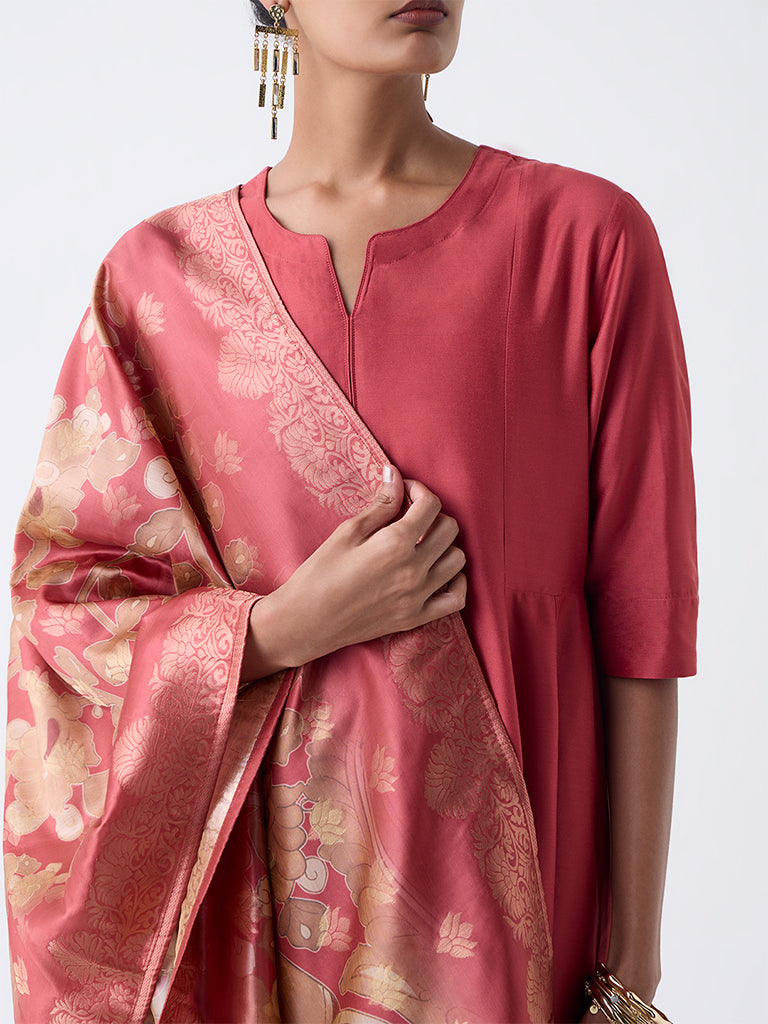 Vark Rust Anarkali Ethnic Set