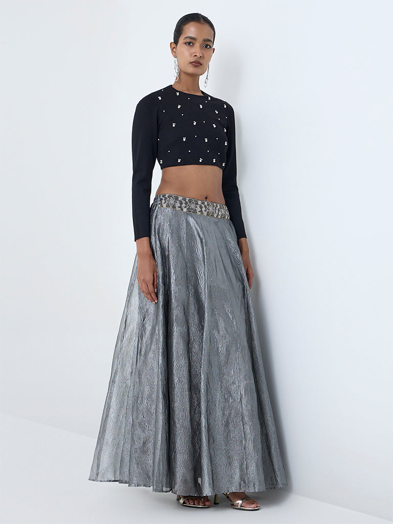 Vark Black Pearlescent Top