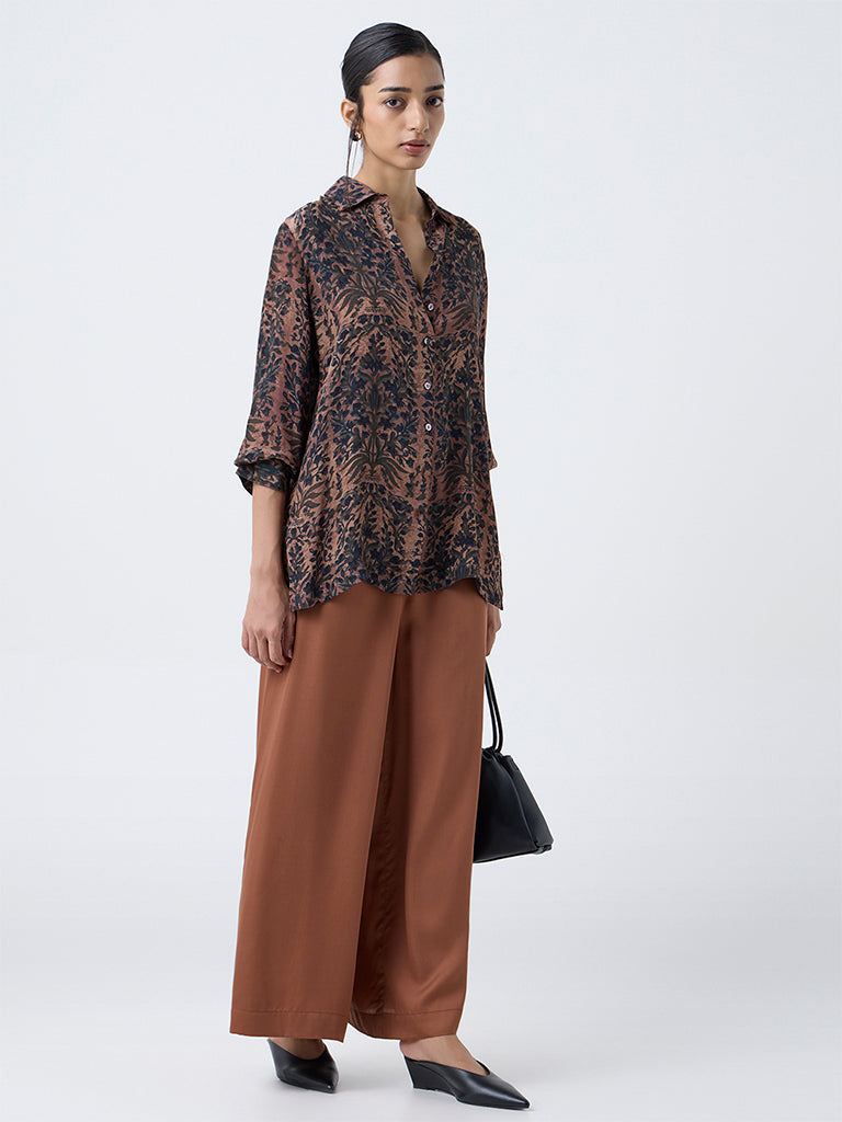 Zuba Brown Solid Palazzos