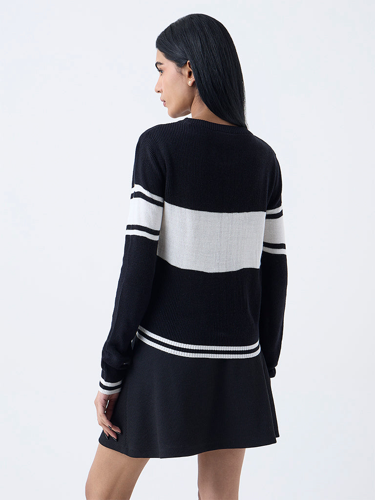 Studiofit Black Ruched Cotton-Blend Top