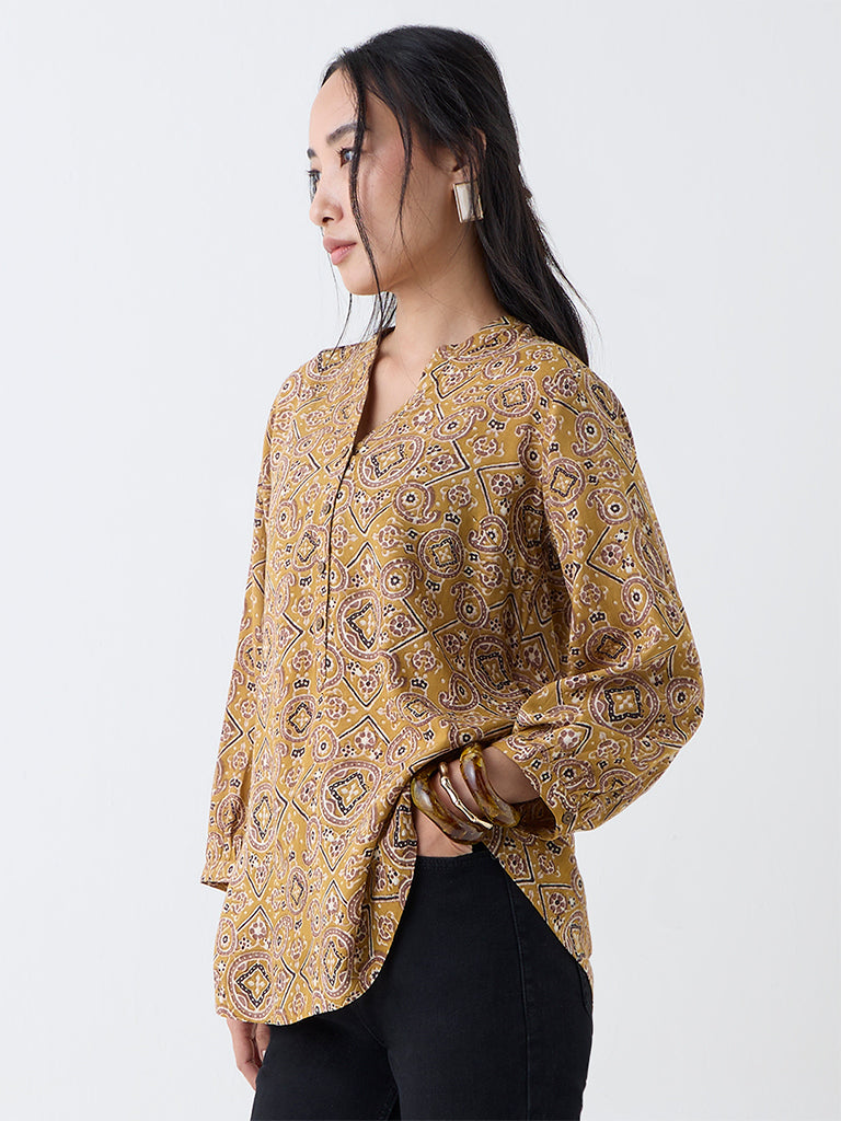 Utsa Mustard Printed Tunic