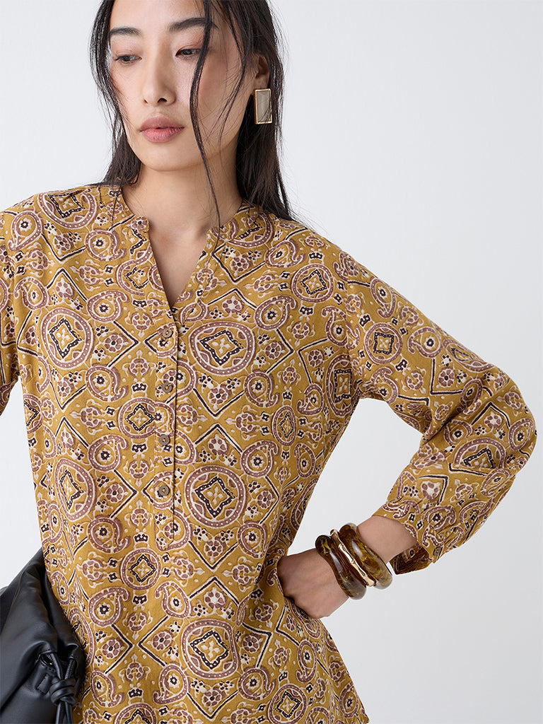 Utsa Mustard Printed Tunic