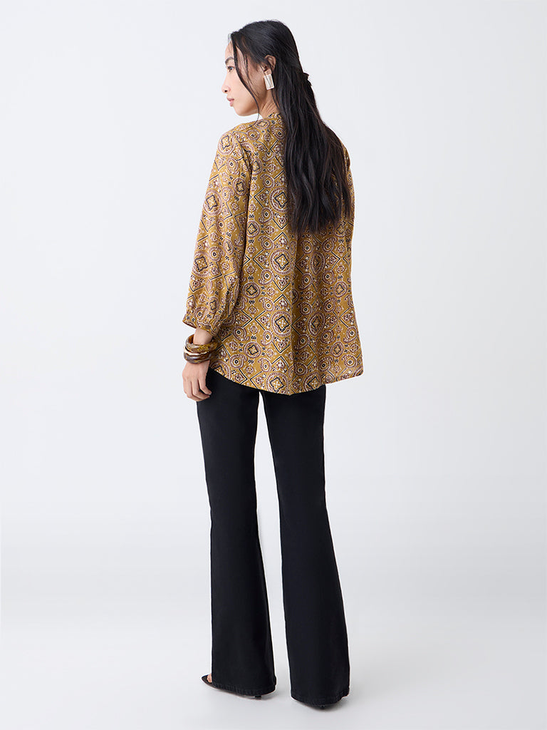 Utsa Mustard Printed Tunic