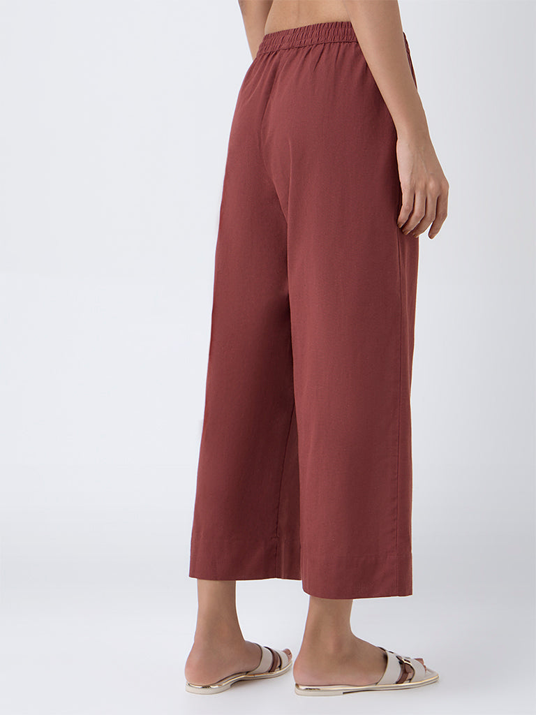 Buy Utsa Rust Cotton-Blend Ethnic Pants from Westside Buy Utsa Rust Cotton-Blend Ethnic Pants from Westside