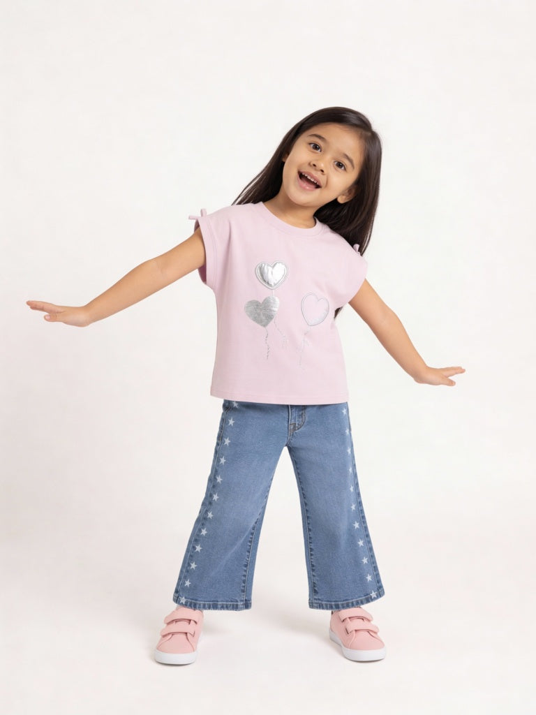 HOP Kids Girls Pink Cotton Top