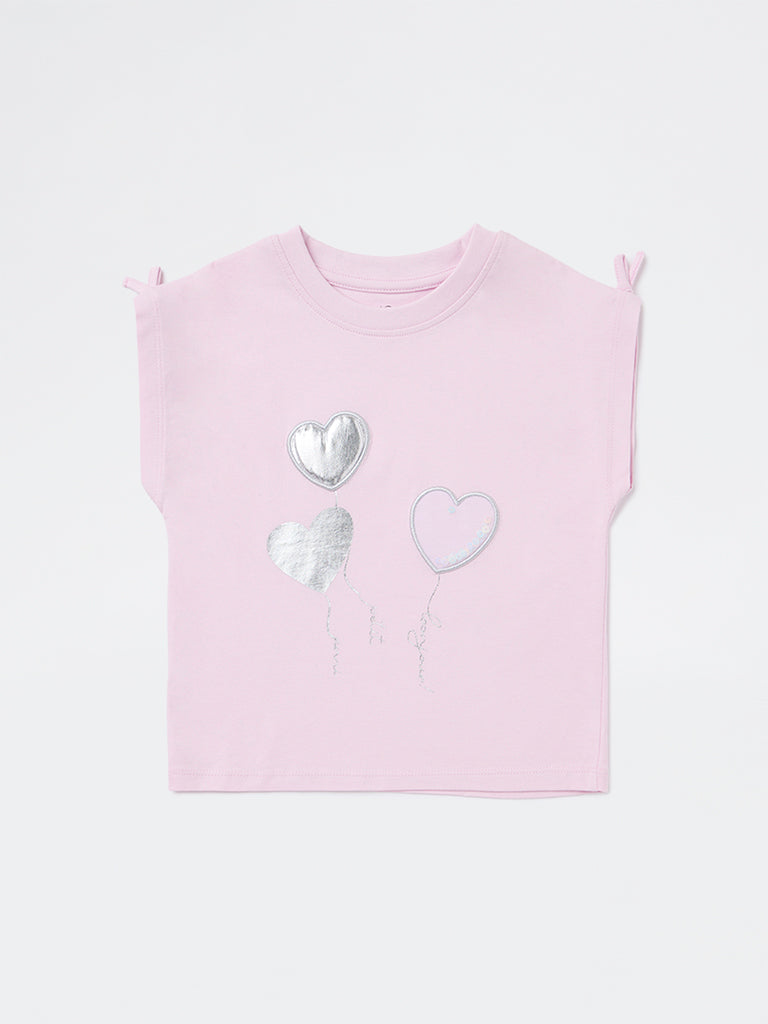 HOP Kids Girls Pink Cotton Top