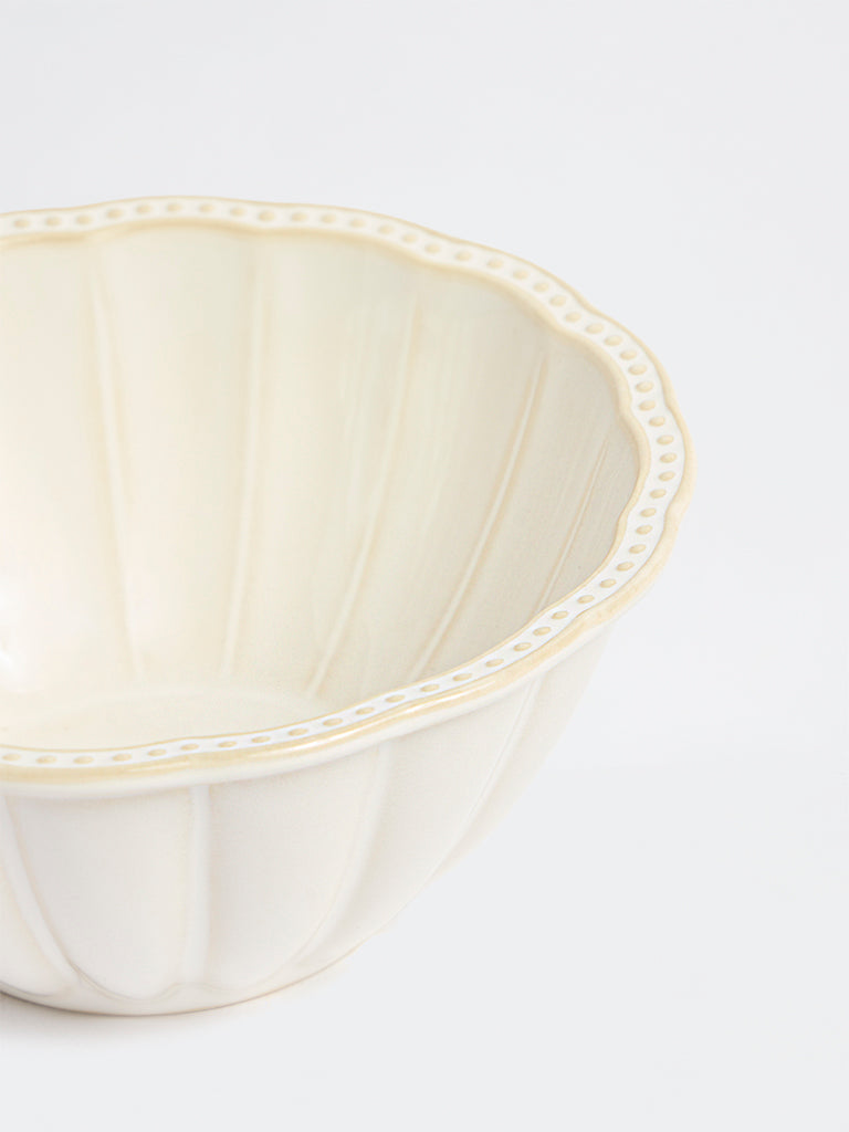 Westside Home Off-White Vera Beaded Bowl