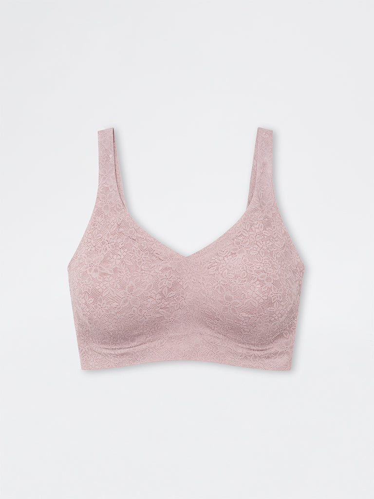 Wunderlove Beige Lace Design Padded Bra