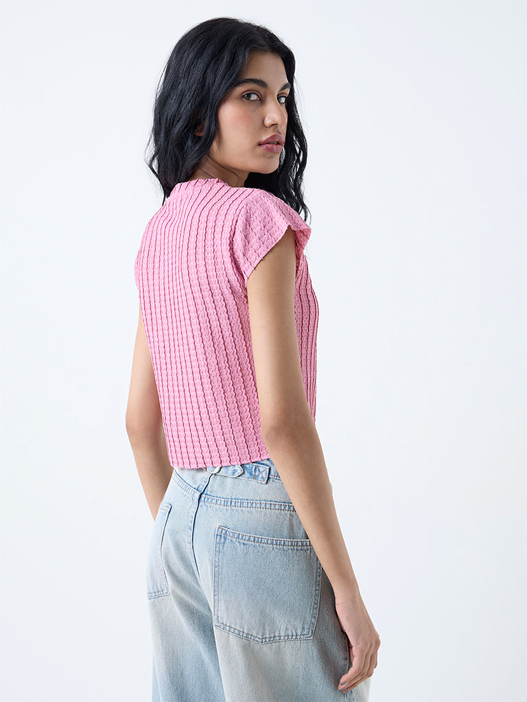 Nuon Dusty Pink Textured Top