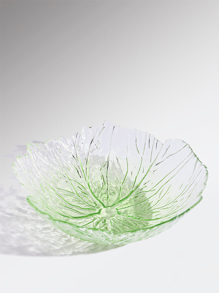 Westside Home Green Lettuce Glass Bowl - Large