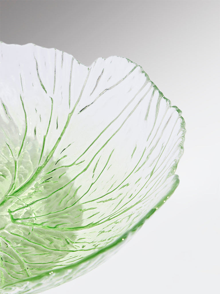 Westside Home Green Lettuce Glass Bowl - Large