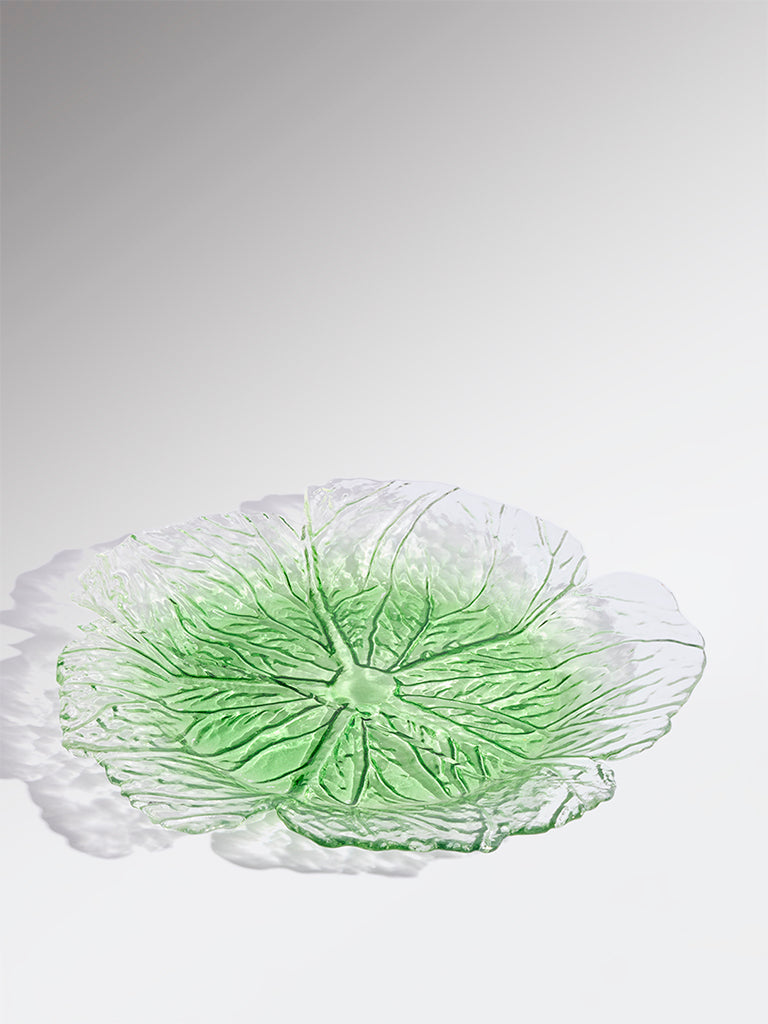 Westside Home Green Lettuce Glass Platter - Medium