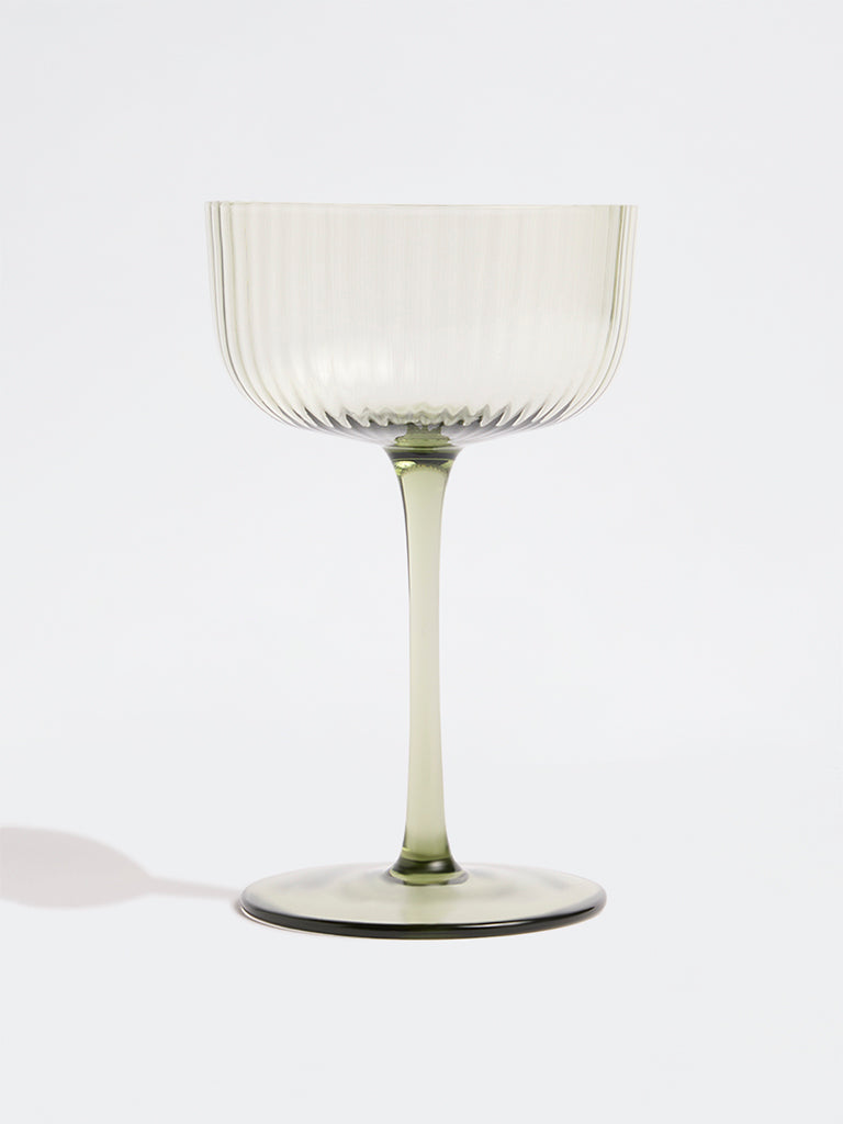 Westside Home Green Fluted Coupe Glass