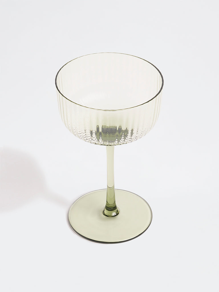 Westside Home Green Fluted Coupe Glass