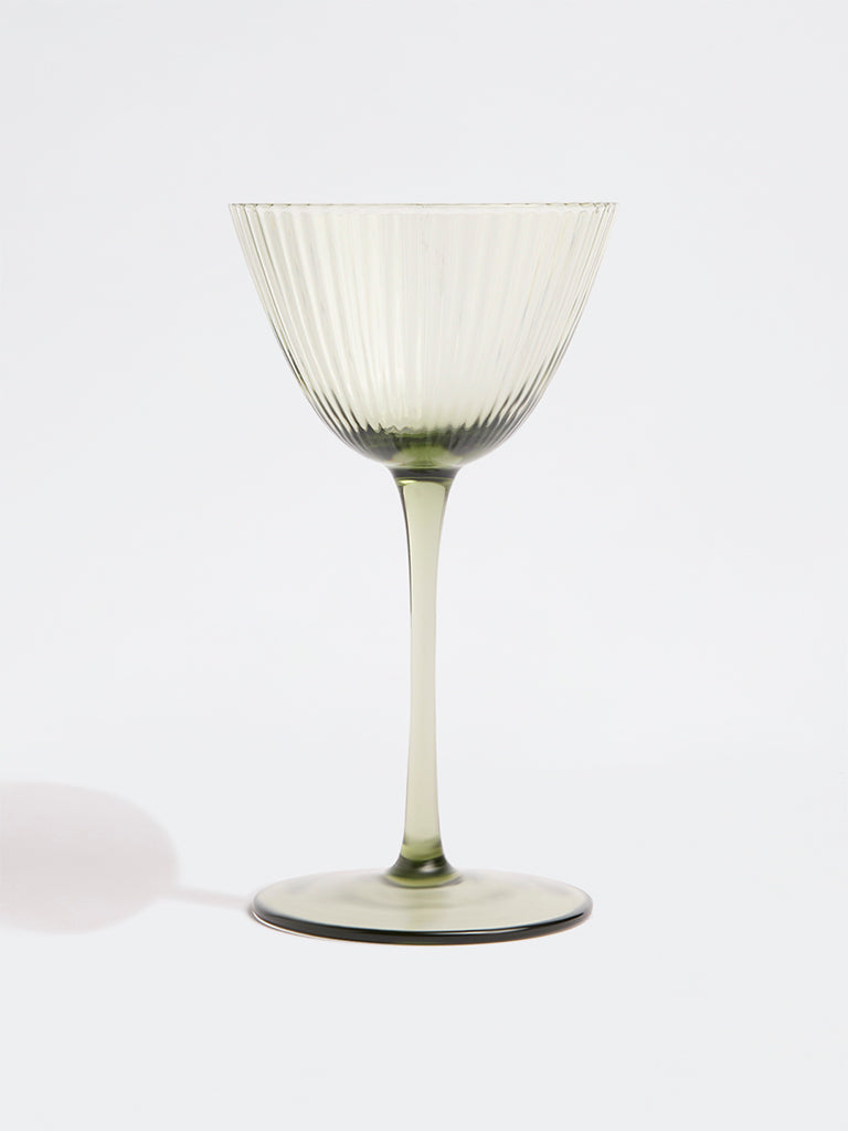 Westside Home Green Fluted Wine Glass