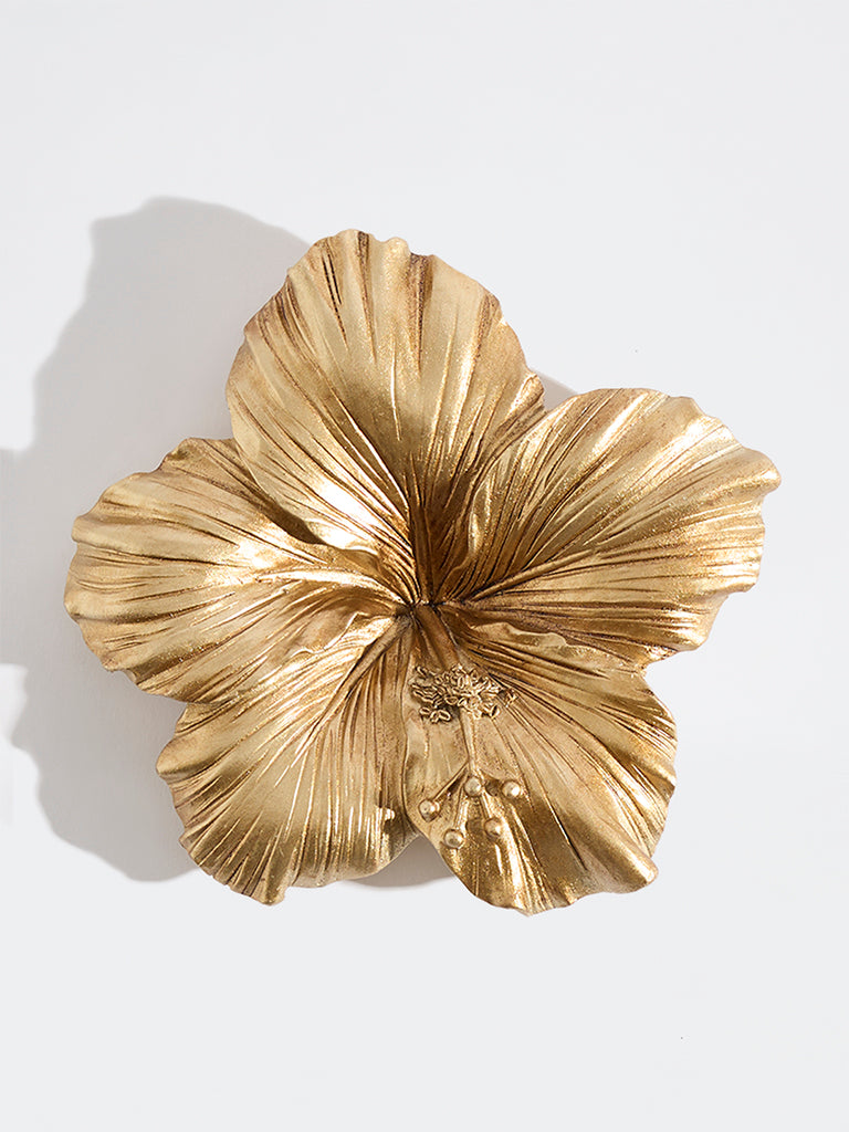 Westside Home Gold Resin Flower Decorative Object