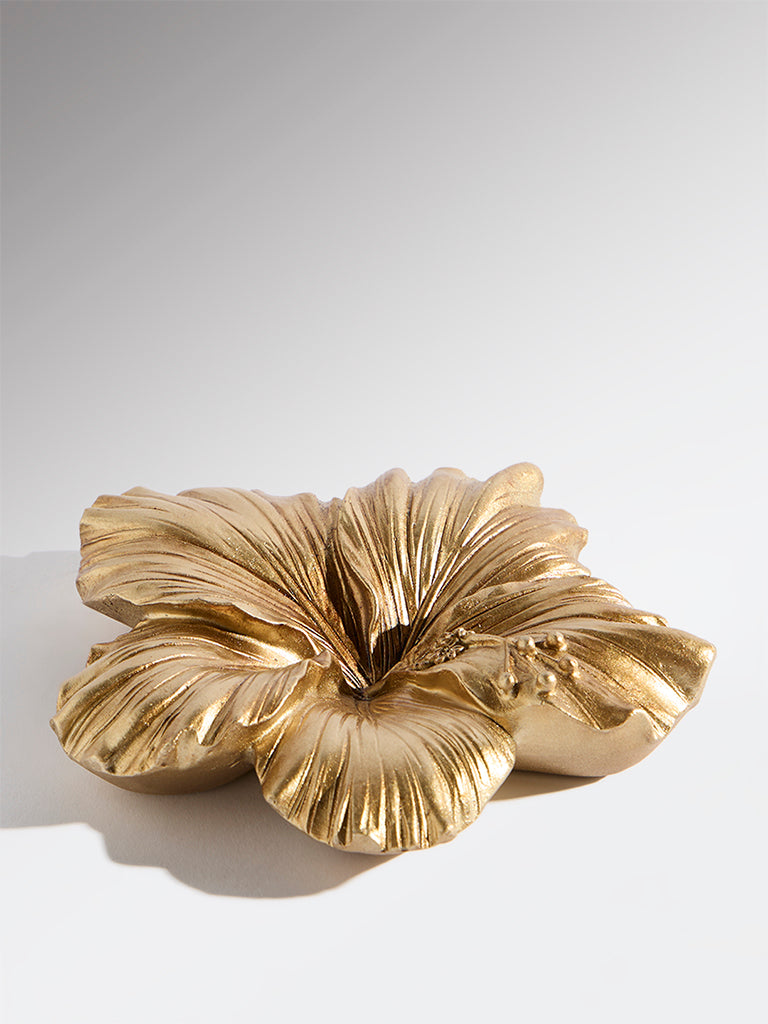 Westside Home Gold Resin Flower Decorative Object