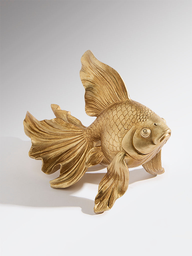 Westside Home Gold Resin Fish Decorative Object