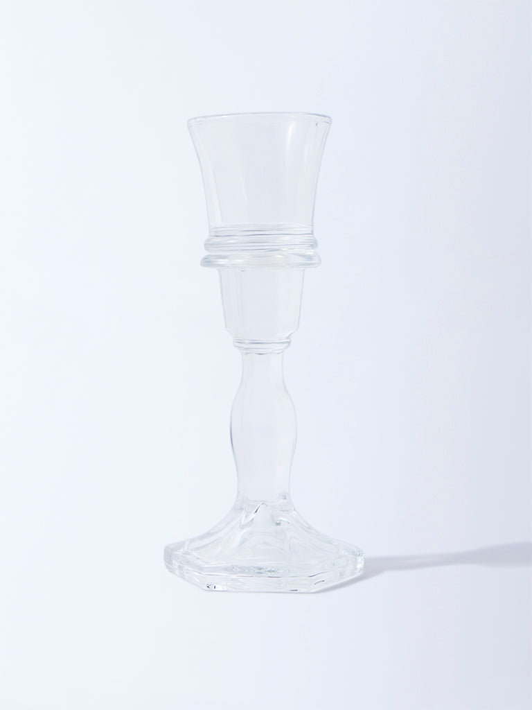 Westside Home Clear Glass Tapered Tealight Candle Holder - Small