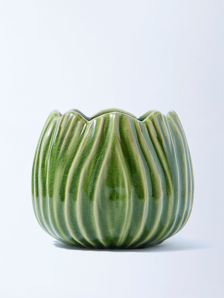 Westside Home Green Artichoke Ceramic Planter