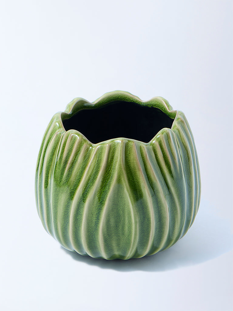 Westside Home Green Artichoke Ceramic Planter