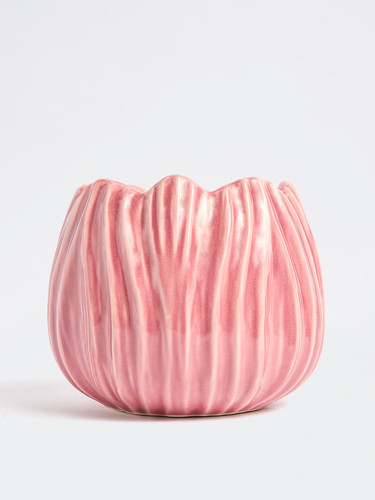 Westside Home Pink Artichoke Ceramic Planter