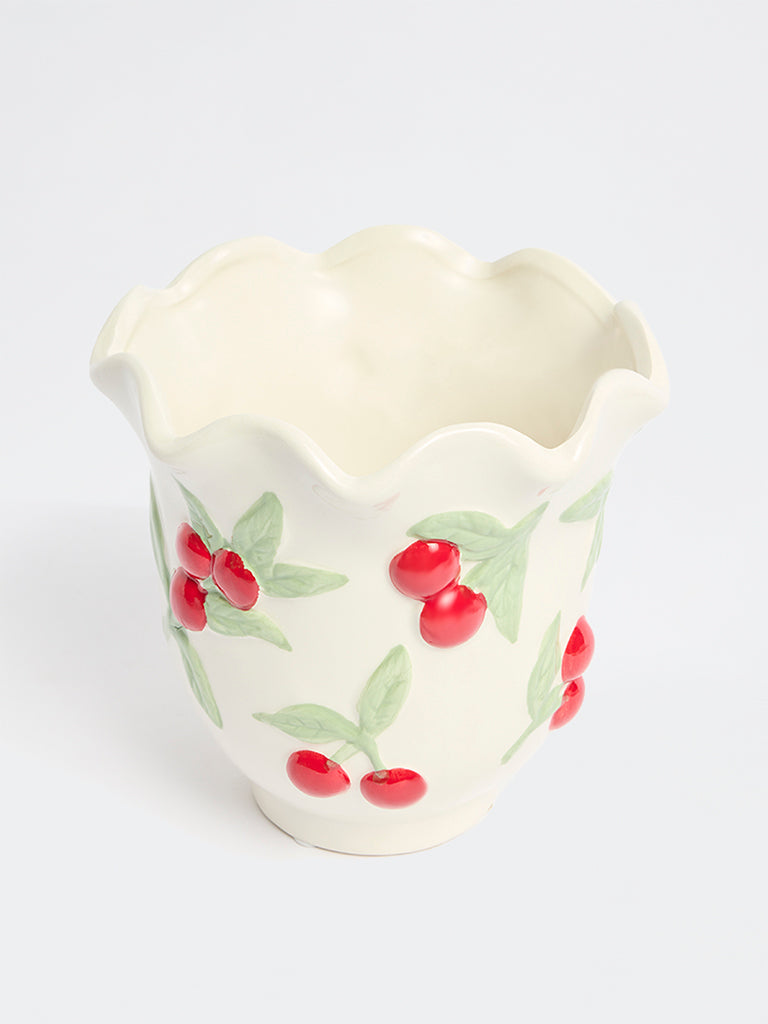 Westside Home White Cherry Pot