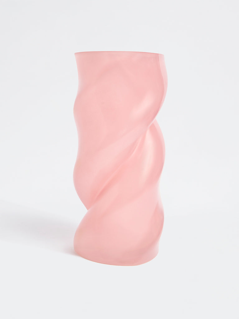 Westside Home Pink Heart Shape Glass Vase