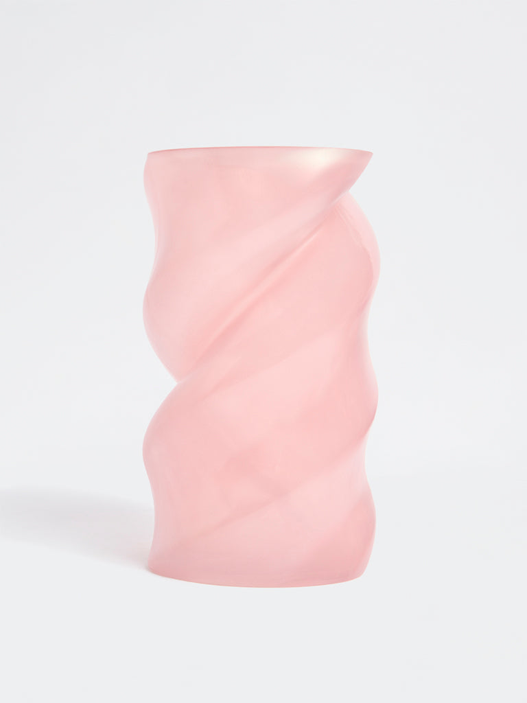 Westside Home Pink Heart Shape Glass Vase