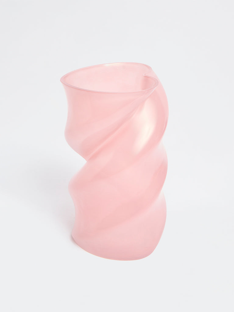 Westside Home Pink Heart Shape Glass Vase