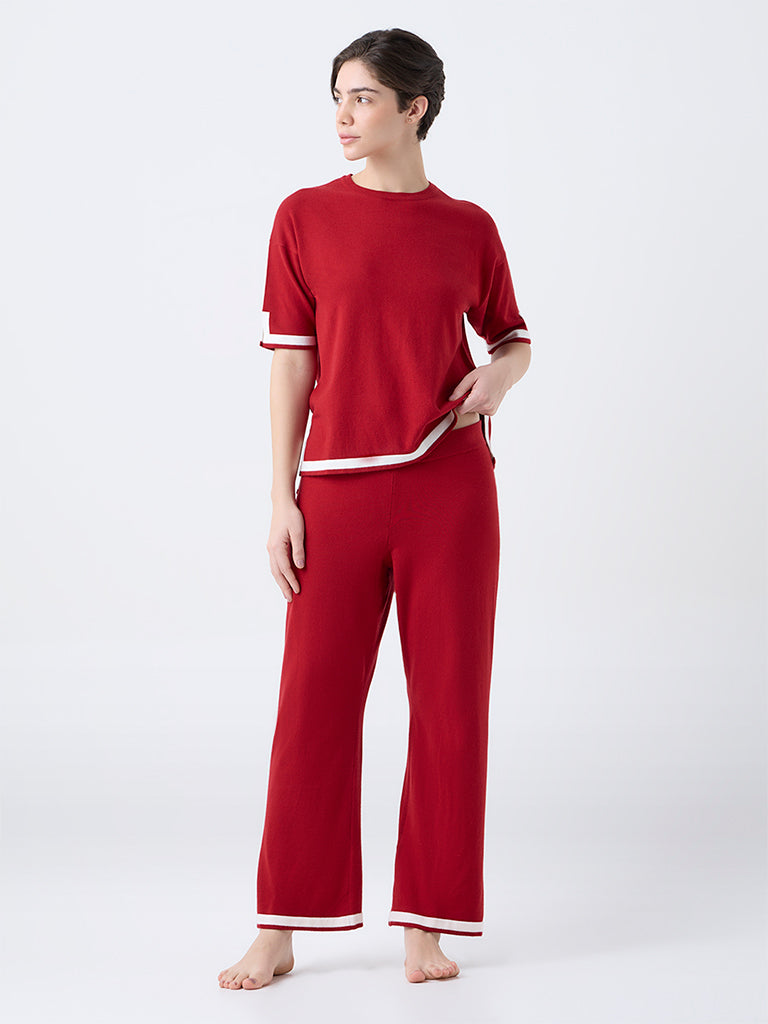 Wunderlove Red High-Rise Pants
