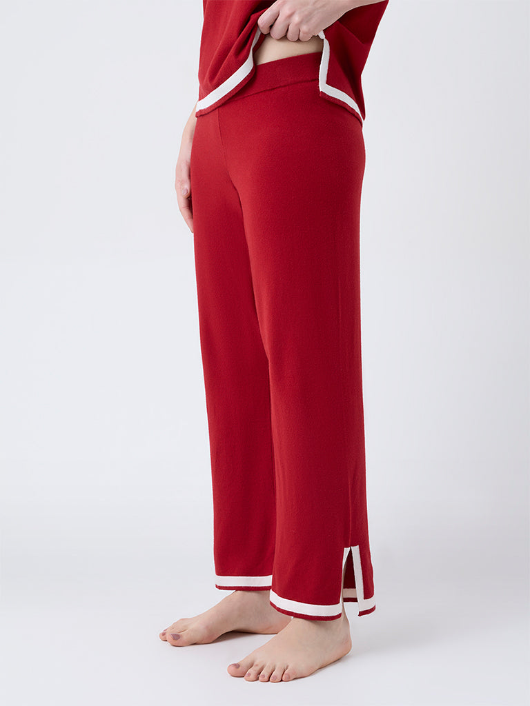 Wunderlove Red High-Rise Pants