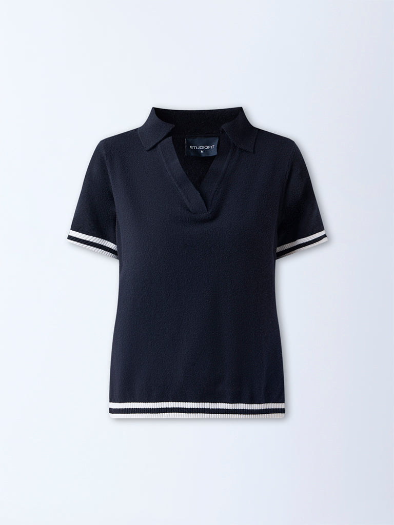 Studiofit Black Ribbed T-Shirt